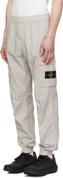 Stone Island Gray 3100031 Stretch Cotton Tela 'Paracadute' Cargo Pants