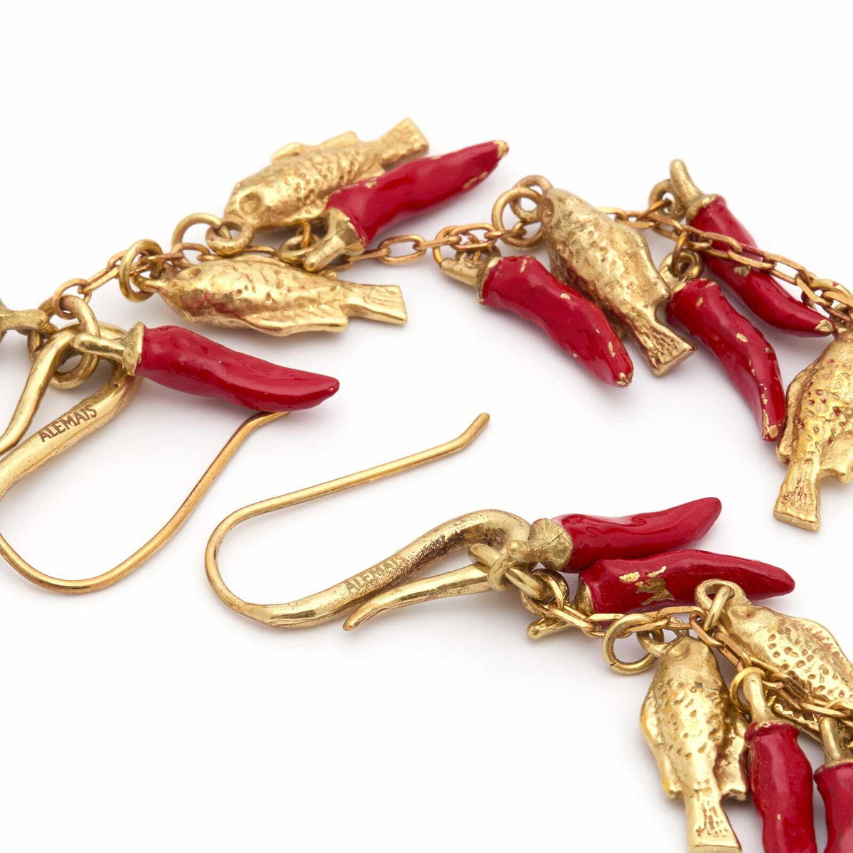 ALÉMAIS Women's Tesori Chilli & Fish Drop Earrings in Gold 