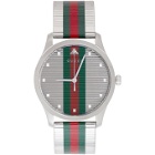 Gucci Silver G-Timeless Web Watch