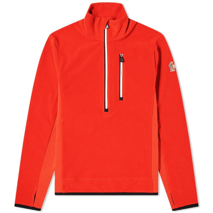 Photo: Moncler Grenoble Men's Tricolour Half Zip Fleece in Red