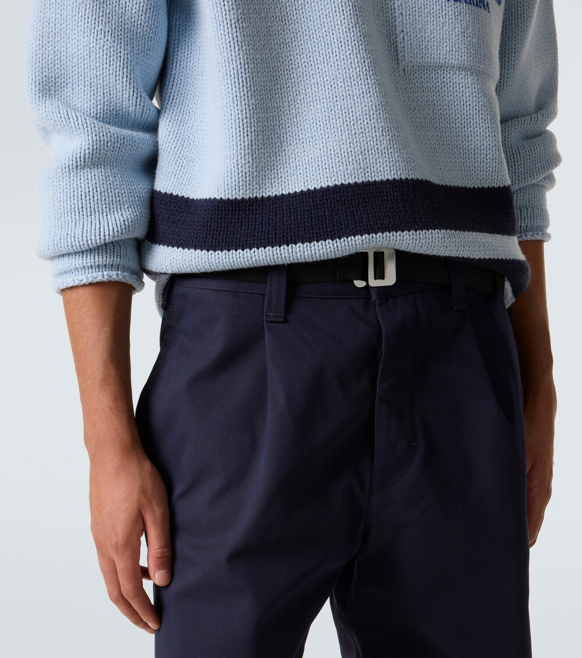 Stone Island Belted gabardine straight pants