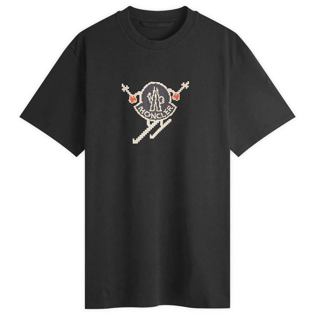 MONCLER ピクセルロゴ Tシャツ 24SS ブラック M Moncler Men's Skiing Pixel Logo T-Shirt in Black Moncler