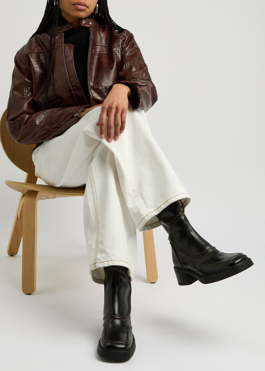 Miista Malene 65 Leather Mid-calf Boots Black MIISTA