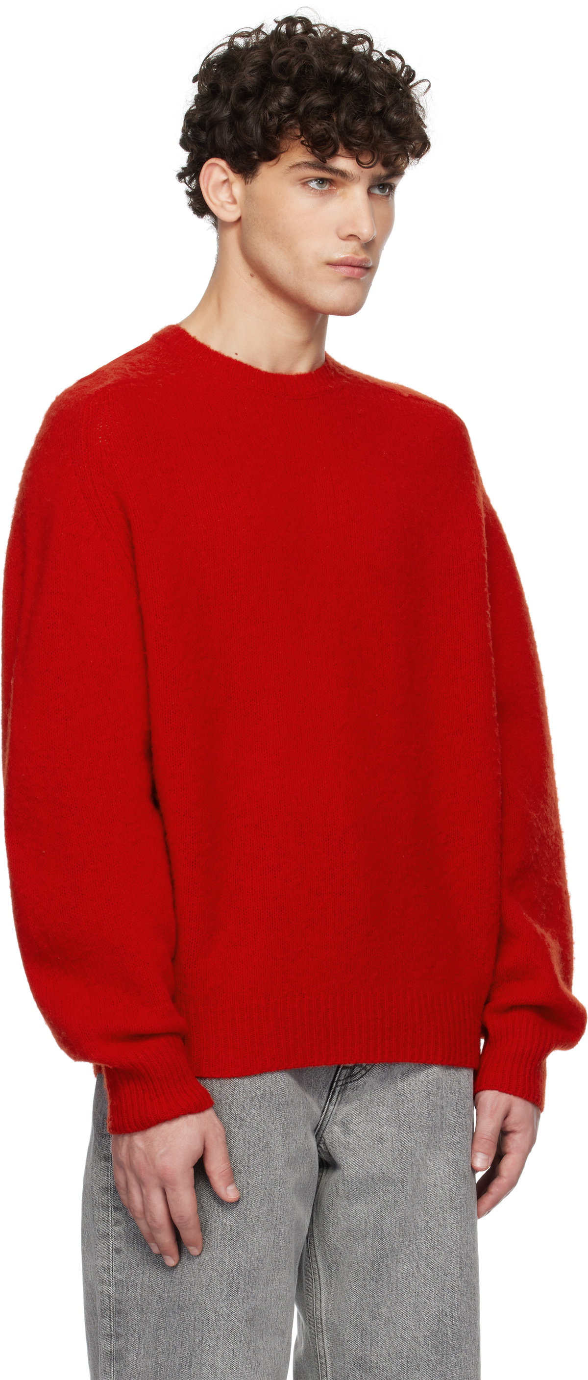 YLÈVE Red Brushed Wool Sweater