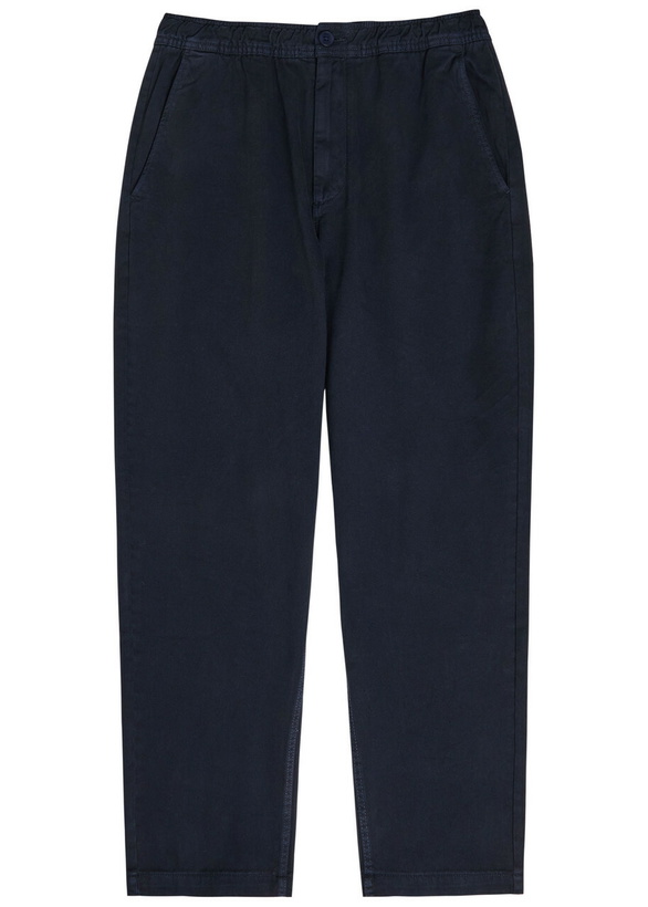 Photo: Wax London Tapered Cotton-twill Trousers Navy