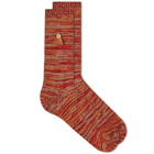 Folk Men's Wool Melange Sock in Tan Pepper