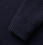 Mr P. - Ribbed Virgin Wool Rollneck Sweater - Blue