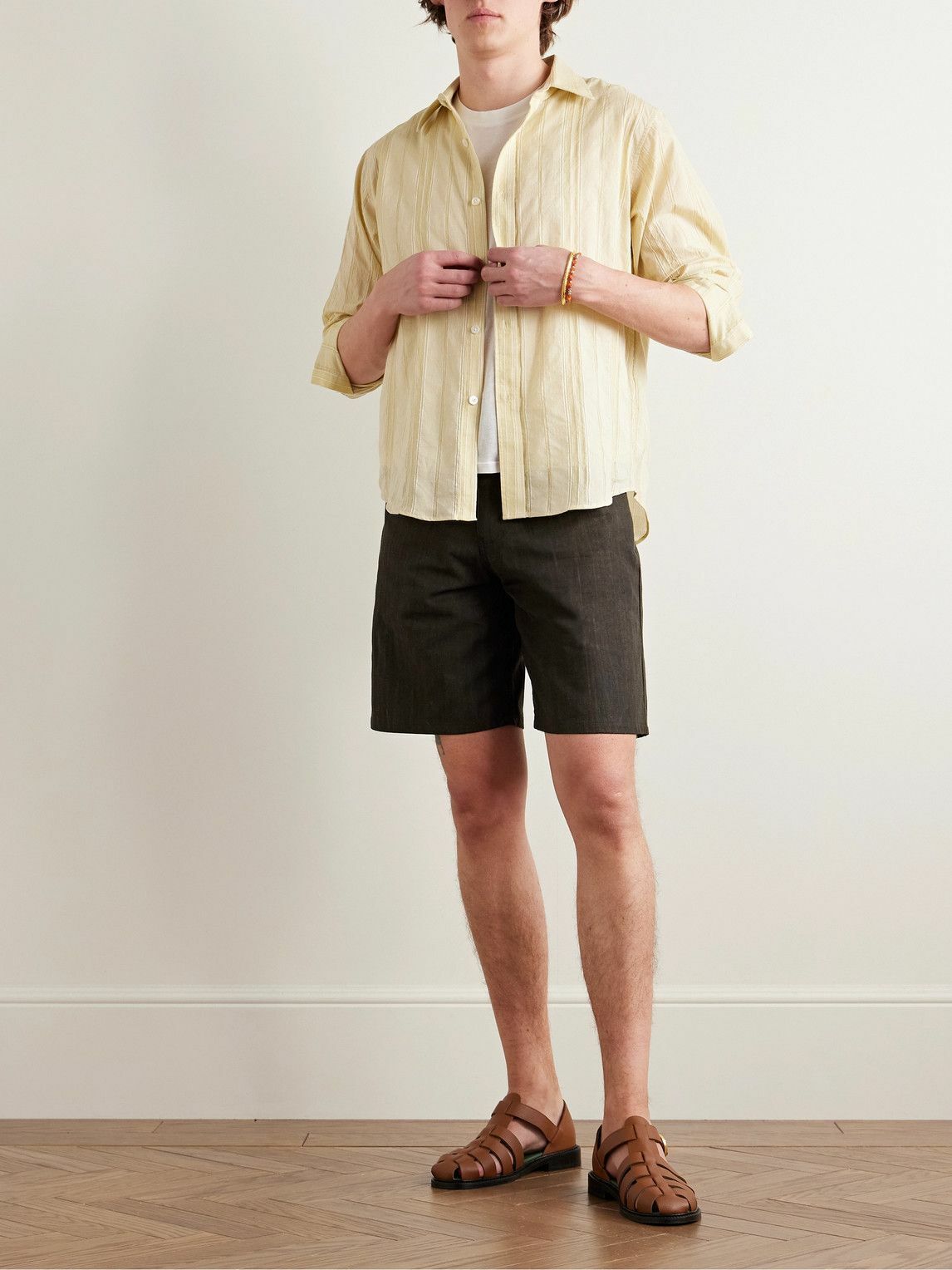 Small Talk - Straight-Leg Cotton-Canvas Shorts - Brown