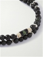 Mikia - Rainbow Obsidian Silver Beaded Bracelet