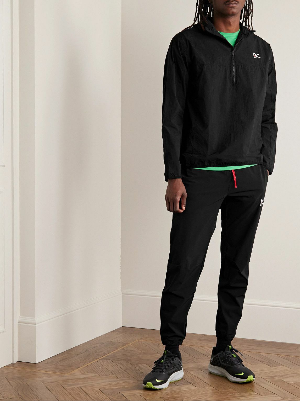 DISTRICT VISION - Theo Recycled-Shell Half-Zip Jacket - Black
