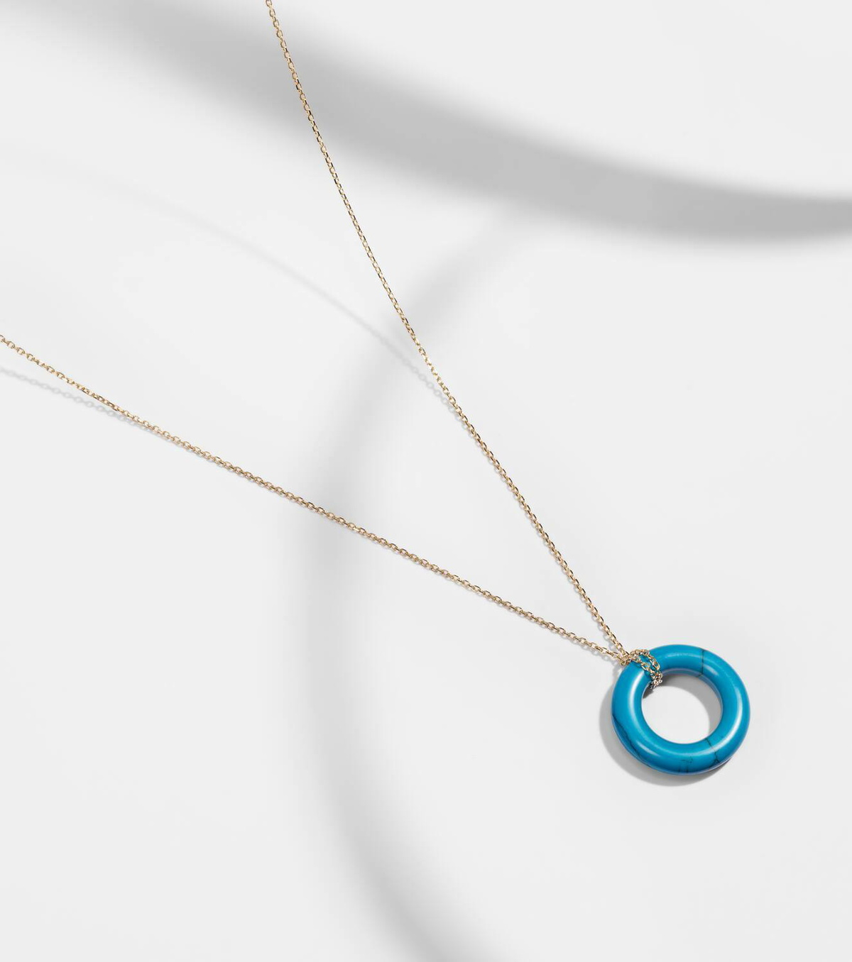 Mateo 14kt gold pendant necklace with turquoise
