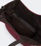 Brunello Cucinelli Monili leather-trimmed raffia-effect tote bag