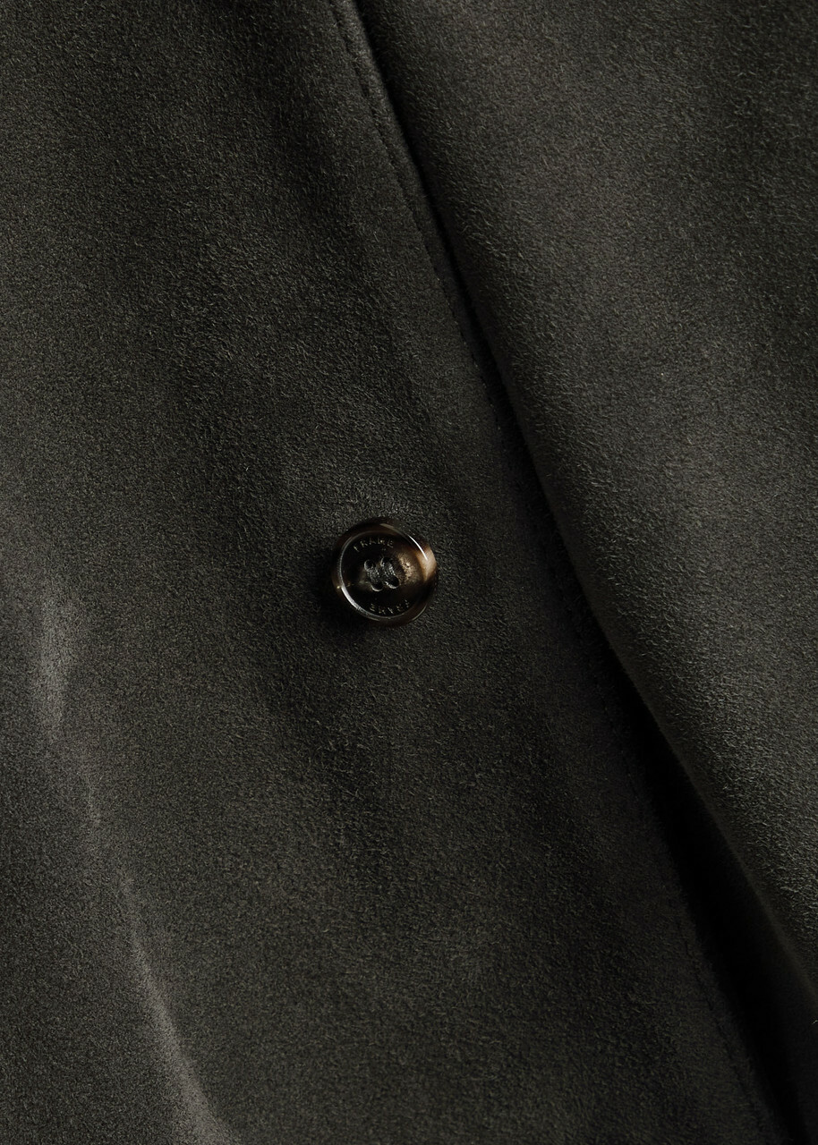 Frame Suede Bomber Jacket Dark Grey