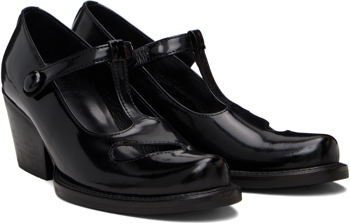 OPEN YY Black Western Cutout Mary Jane Heels
