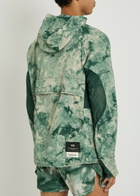 Y-3 Printed Hooded Nylon Running Jacket Green