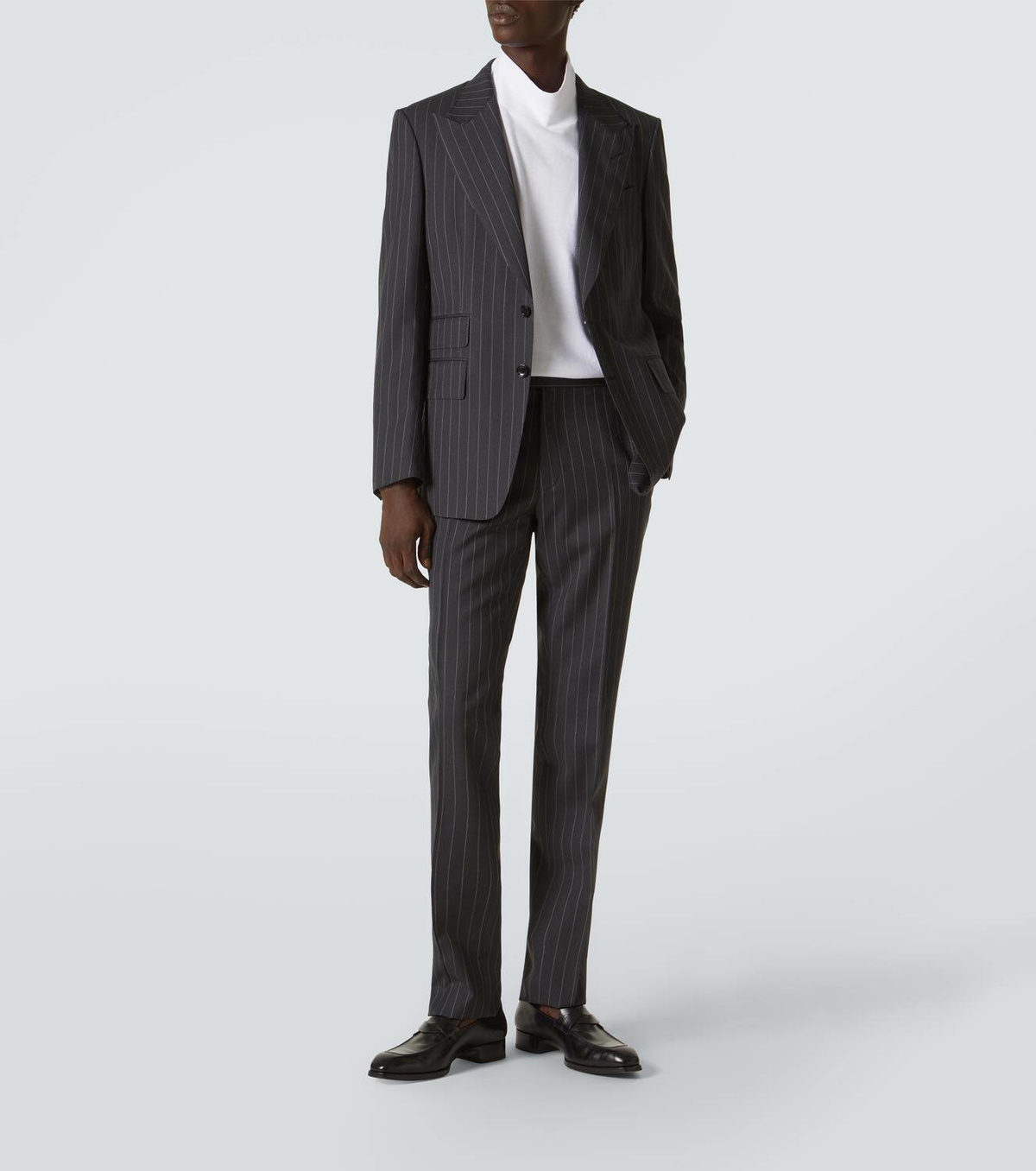 【関税&送料込】Tom Ford Pinstripe Pants TOM FORD Shelton Straight-Leg Pinstriped Wool Trousers for