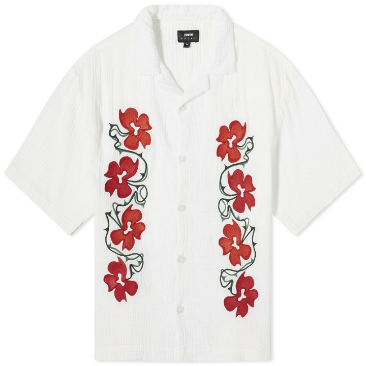 Photo: Edwin Men's Kbar Embroidered Vacation Shirt in Off White