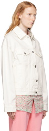 Maison Kitsuné Off-White Cotton Denim Jacket