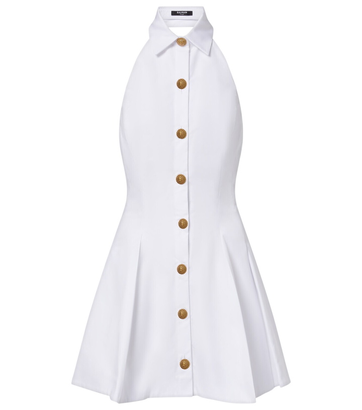 Photo: Balmain Pleated cotton poplin minidress