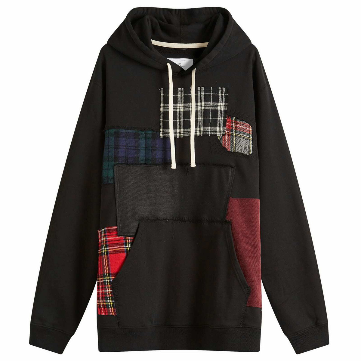 Junya Watanabe MAN Men's Wool Pinstripe Hoodie in Navy/Grey Junya Watanabe MAN Men's Wool Pinstripe Hoodie in Navy/Grey