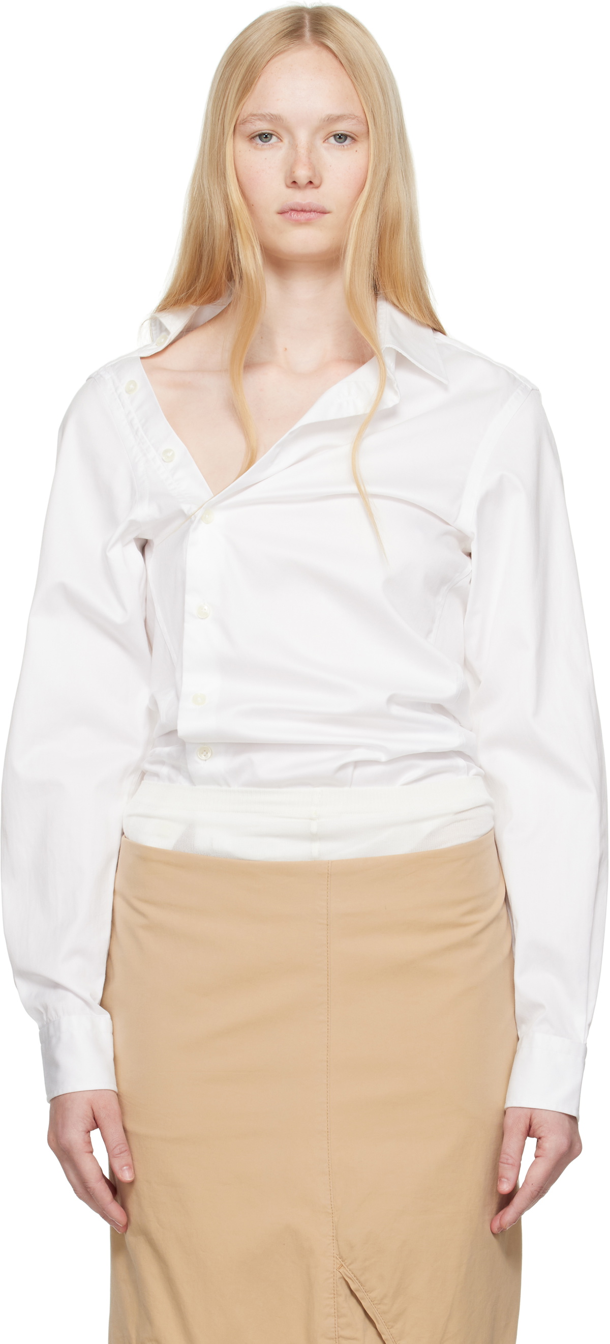 Hodakova hodakova asymmetric split tシャツ HODAKOVA: Black Asymmetric Shirt | SSENSE Canada