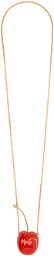 Moschino Gold & Red Cherry Necklace
