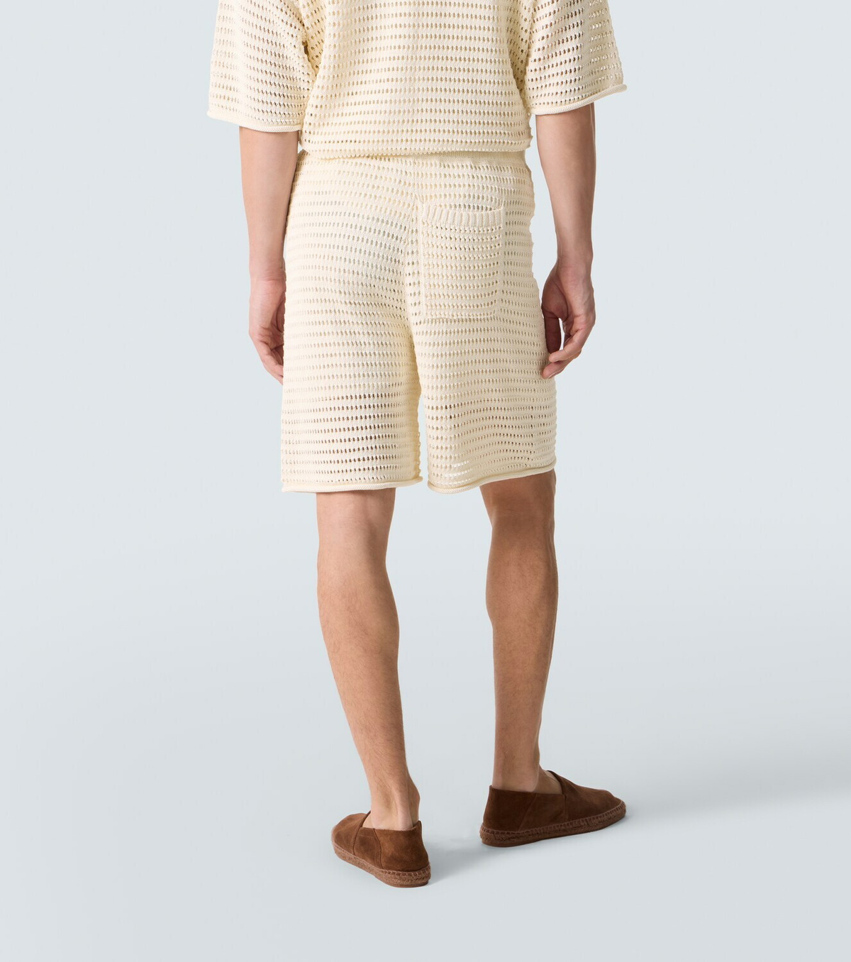 Commas Crochet floral-appliqué open-knit Bermuda shorts