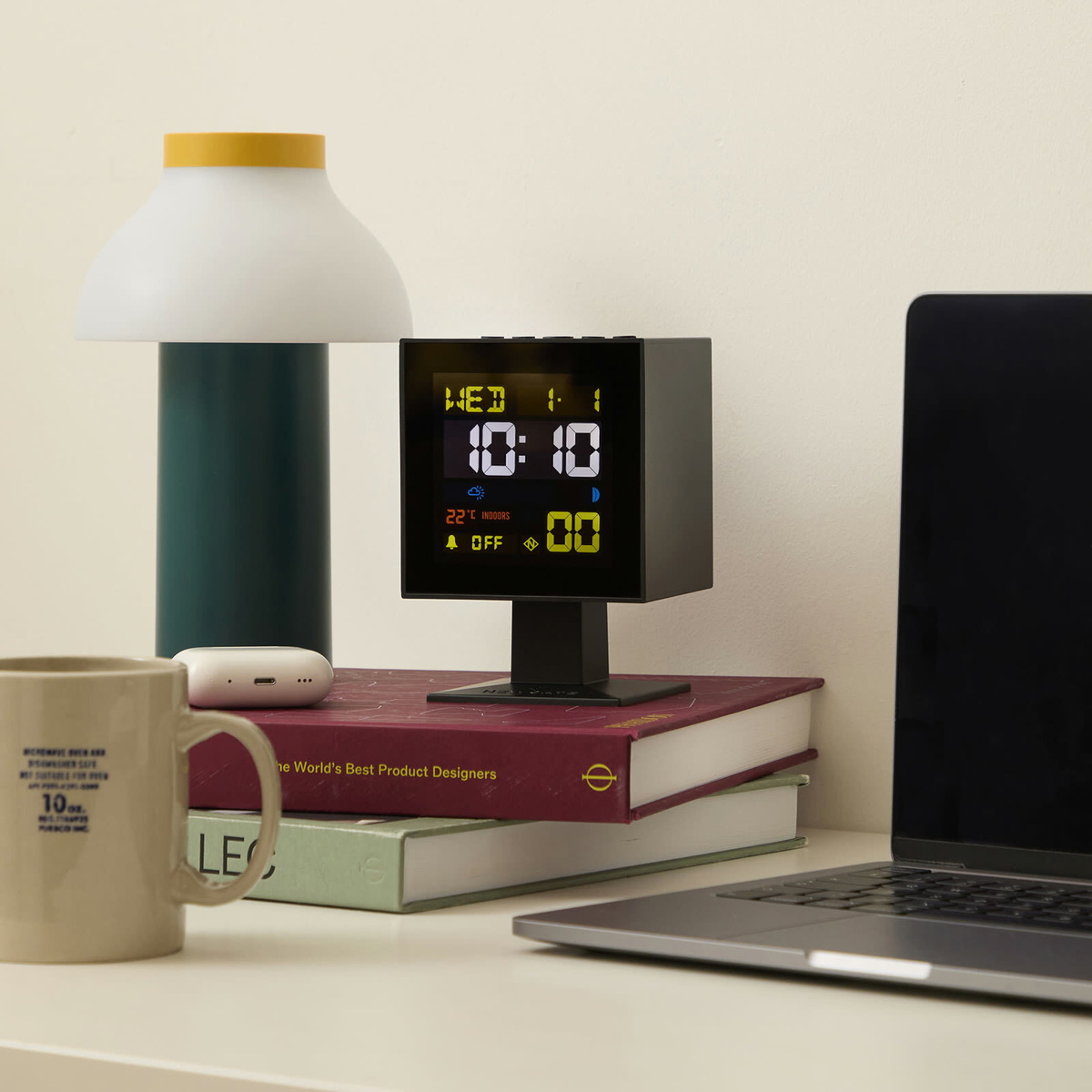 Newgate Clocks Monolith LCD Alarm Clock in Black 