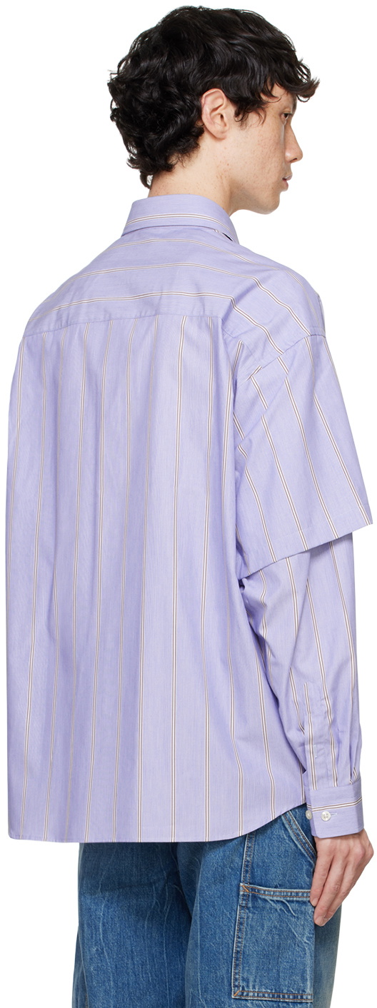 le PÈRE Blue Double Sleeve Button Shirt