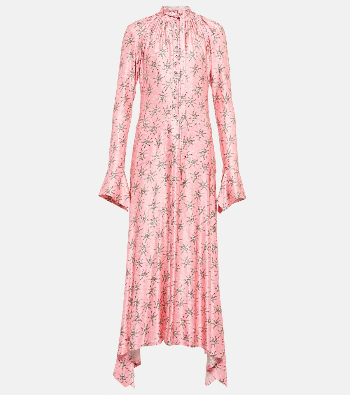Paco Rabanne - Printed tie-neck midi dress