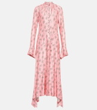 Paco Rabanne - Printed tie-neck midi dress