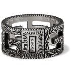 Gucci - Engraved Burnished Sterling Silver Ring - Men - Silver