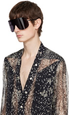 Rick Owens Black Hollywood Shield Sunglasses