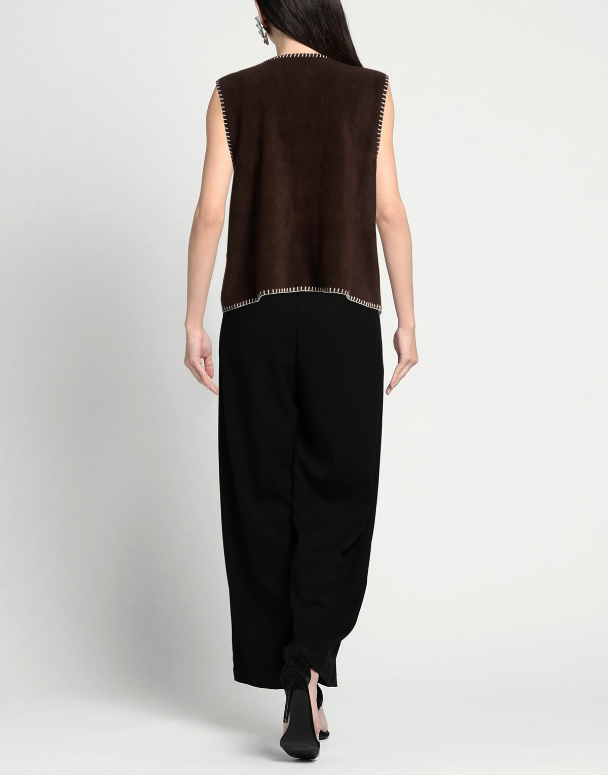 Donni. Womens Tailored Vest Chocolate in Brown