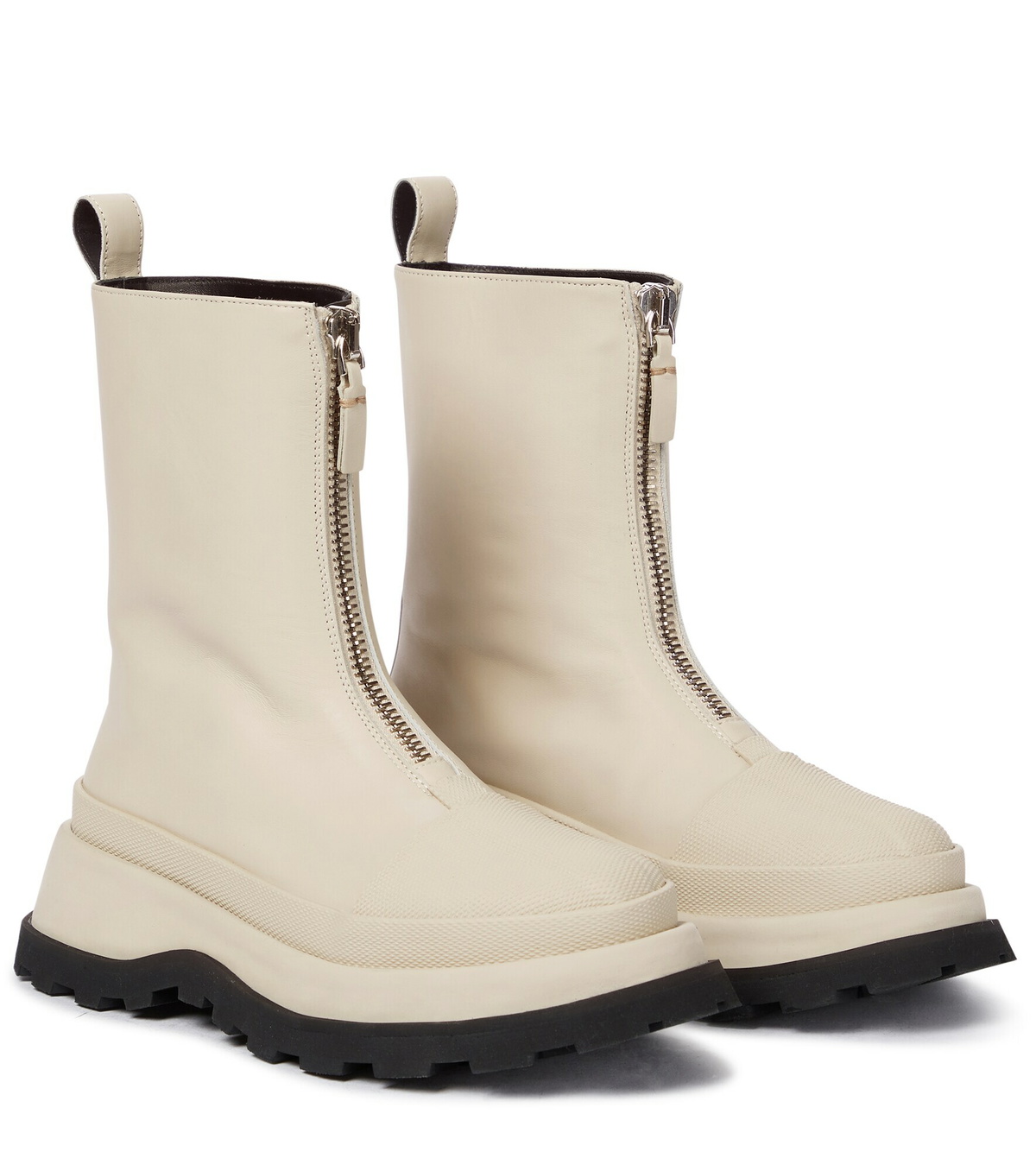 jil sander leather ankle boots