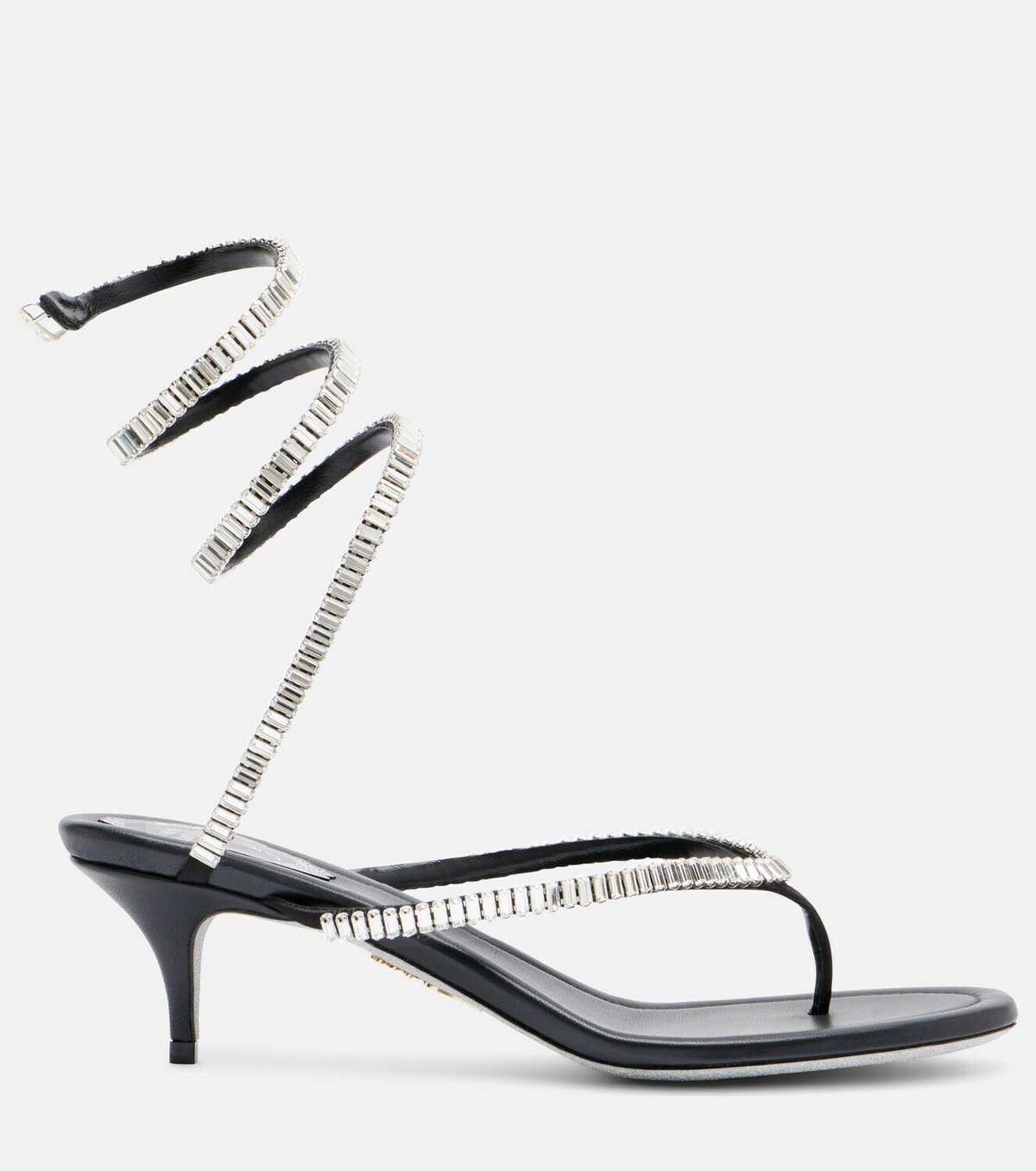 Rene Caovilla Embellished satin thong sandals