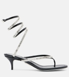Rene Caovilla Embellished satin thong sandals
