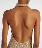 Xu Zhi Open-back embellished maxi dress