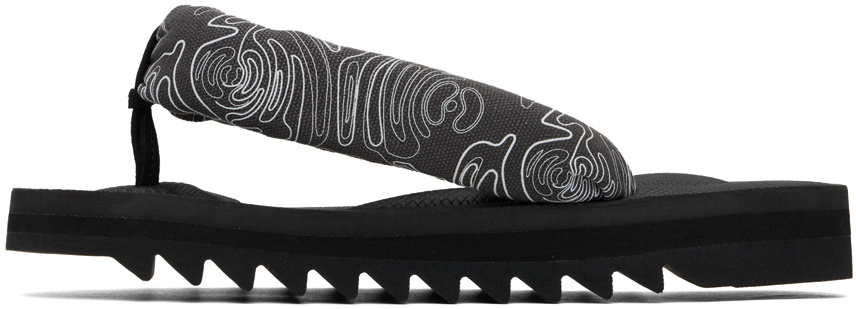 Suicoke GTA 2 PT07 サンダル ペイズリー Suicoke Black GTA-2-PT07 Flip Flops Suicoke