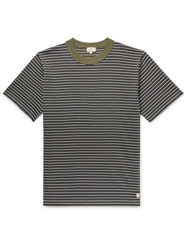 Photo: Armor Lux - Logo-Appliquéd Striped Cotton-Jersey T-Shirt - Green
