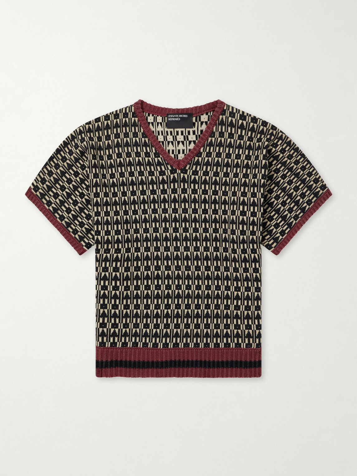 Enfants Riches Déprimés - Vienna Cotton-Jacquard Sweater - Black