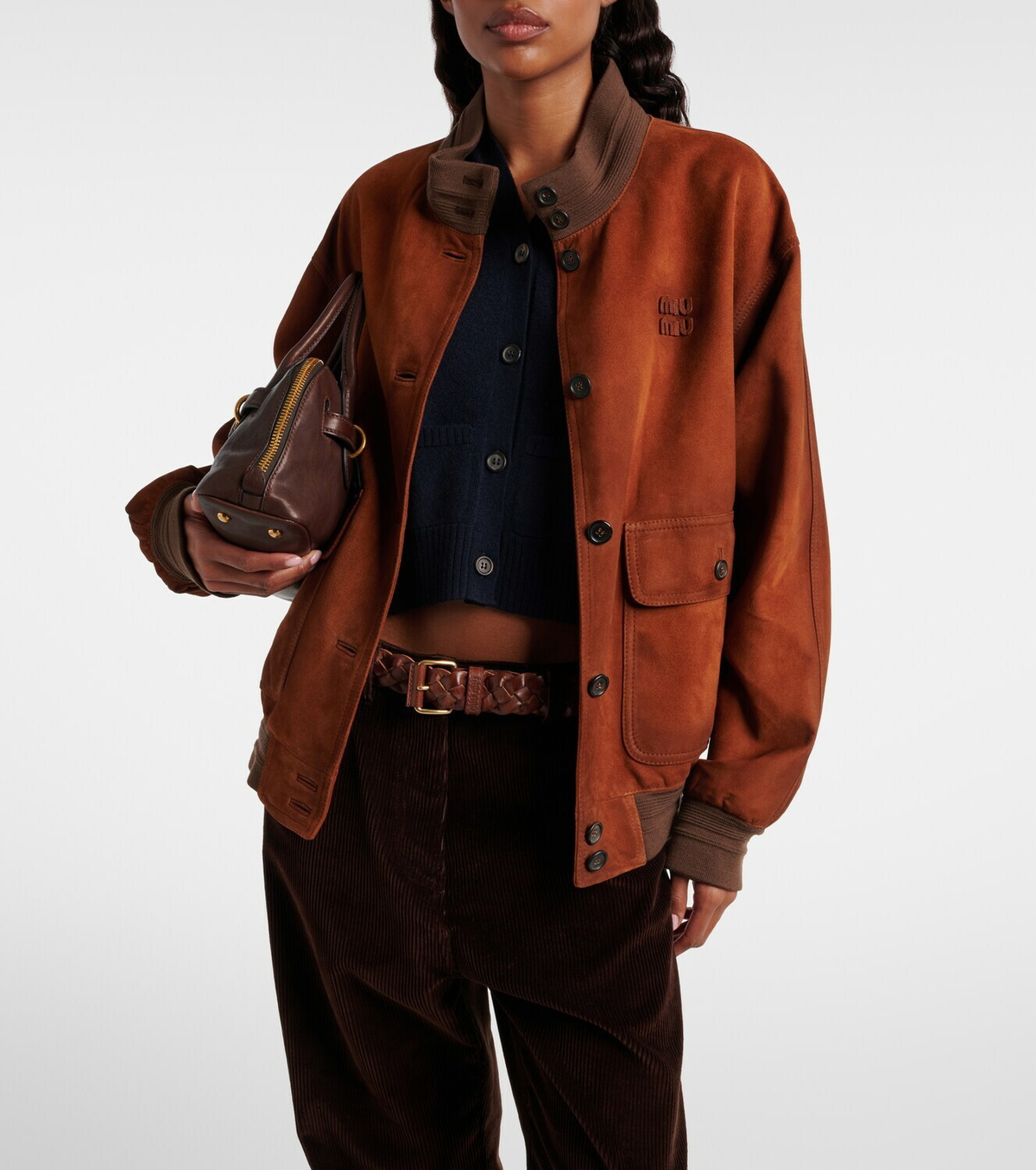 Miu Miu Suede bomber jacket