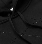 SAINT LAURENT - Slim-Fit Embroidered Loopback Cotton-Jersey Hoodie - Black