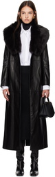 Nour Hammour Brown Dakota Leather Coat