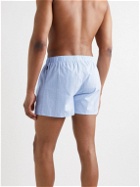 Hanro - Fancy Striped Cotton-Jacquard Boxer Shorts - Blue