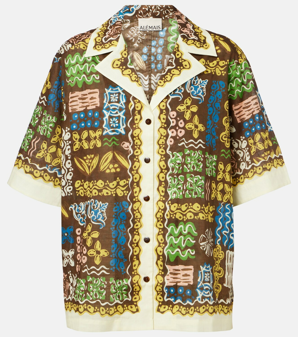 Alémais Minnie printed cotton bowling shirt