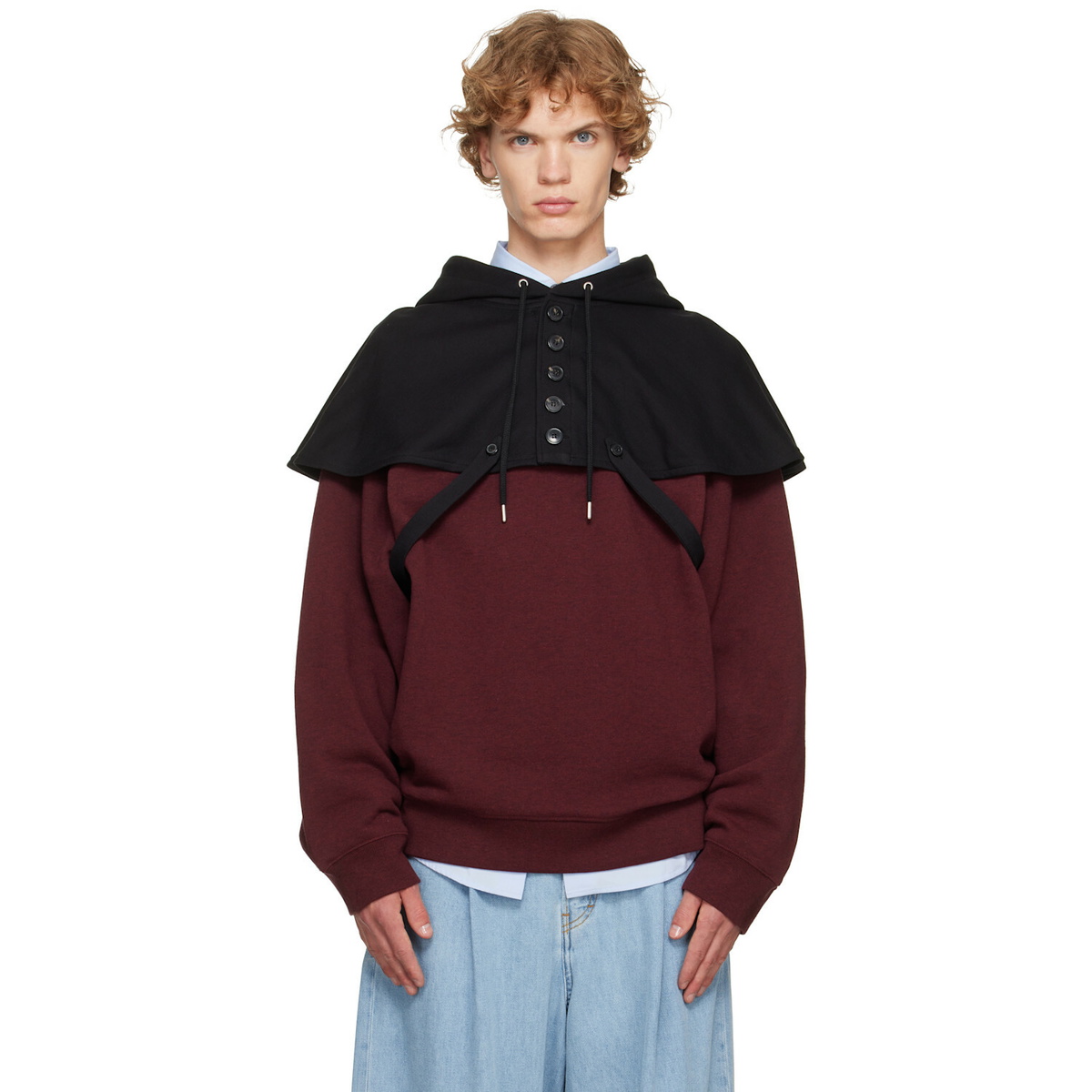 Dries Van Noten Black Cape Hoodie