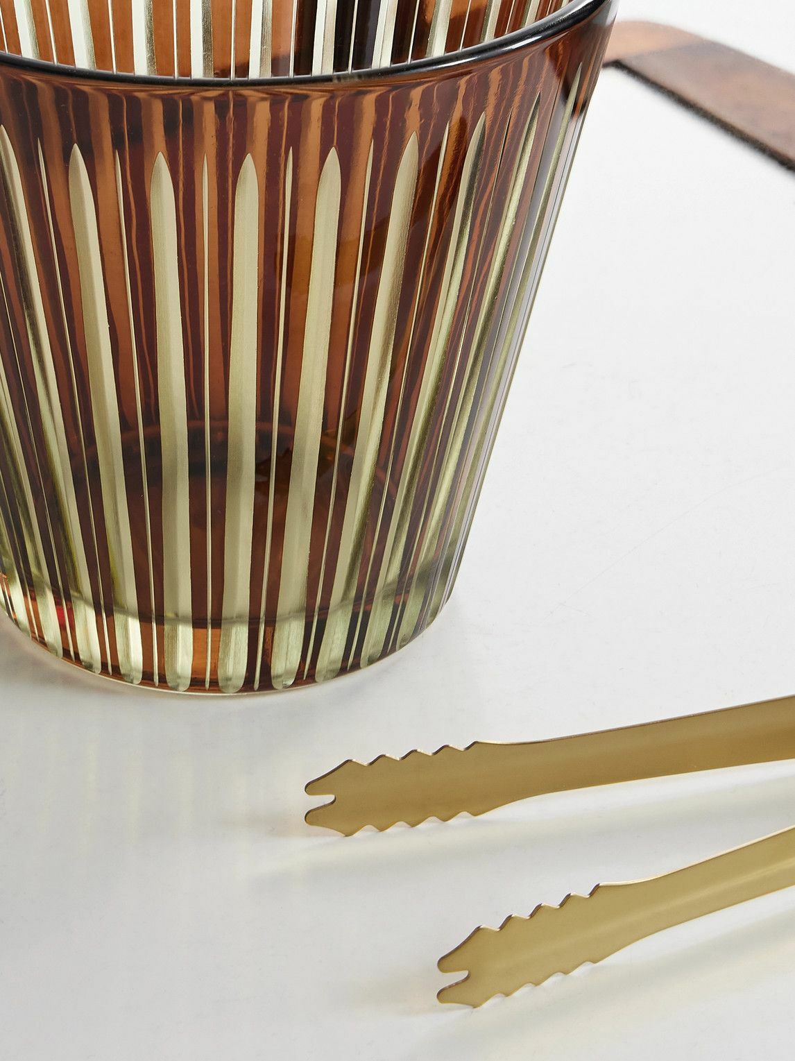 L'Objet - Prism Glass and Gold-Tone Ice Bucket