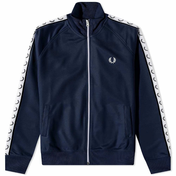 Photo: Fred Perry Authentic Men's Taped Track Jacket in Carbon Blue