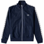 Fred Perry Authentic Men's Taped Track Jacket in Carbon Blue